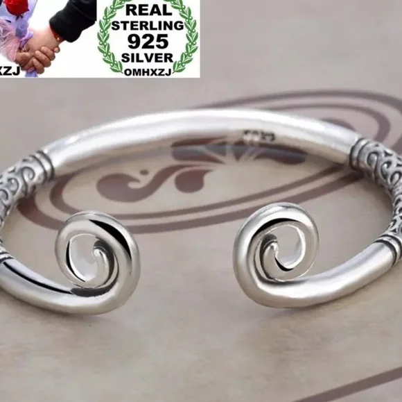!NEW Heavy 925 Sterling Silver Swirl Cuff | Adjustable Bracelet - Picture 3 of 15